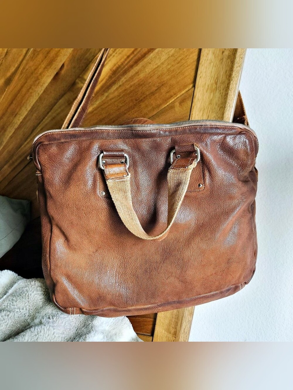 Italian Leather Satchel Bag